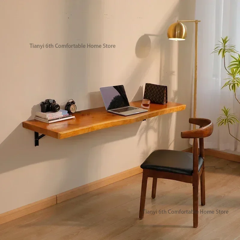 Solid Wood Wall Dining Table Hanging Computer Desk Profiled Writing Learning Desk Foldable Hanging Bar Table Home Furniture