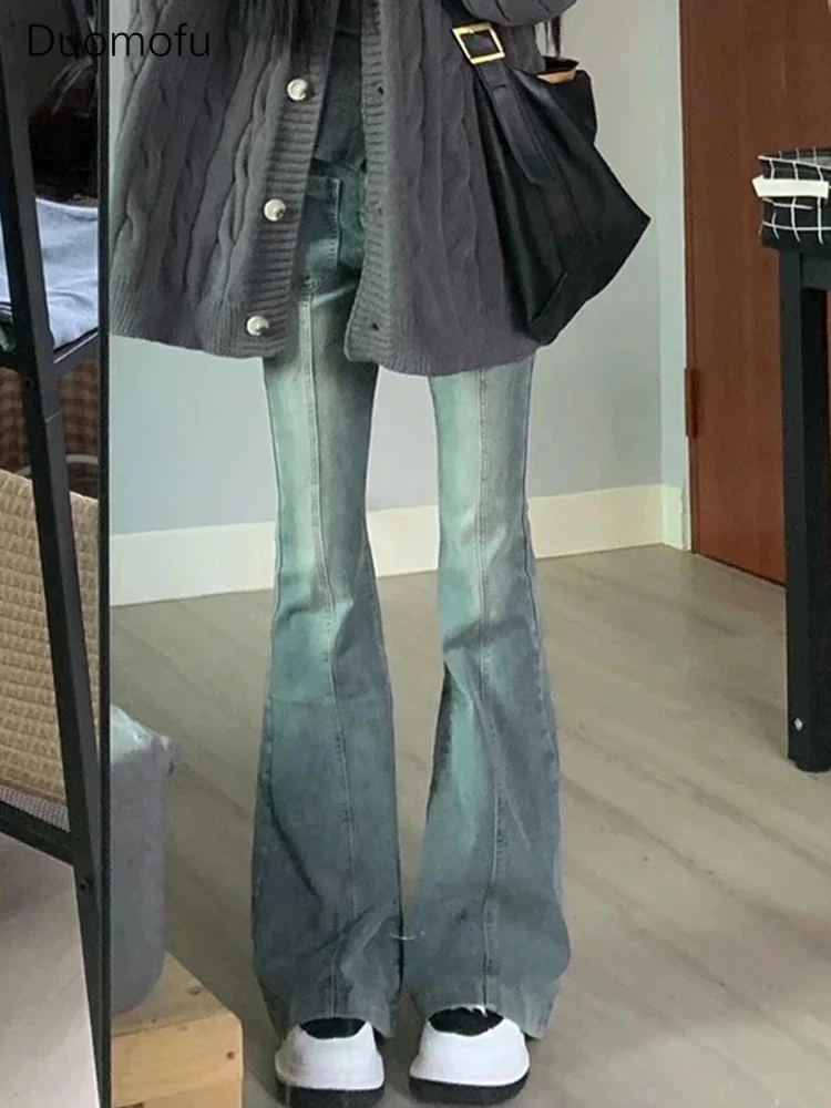 Duomofu American Vintage Sexy High Waist Slim Female Jeans Spring New Classic Full Length Fashion Simple Chic Flare Women Jeans