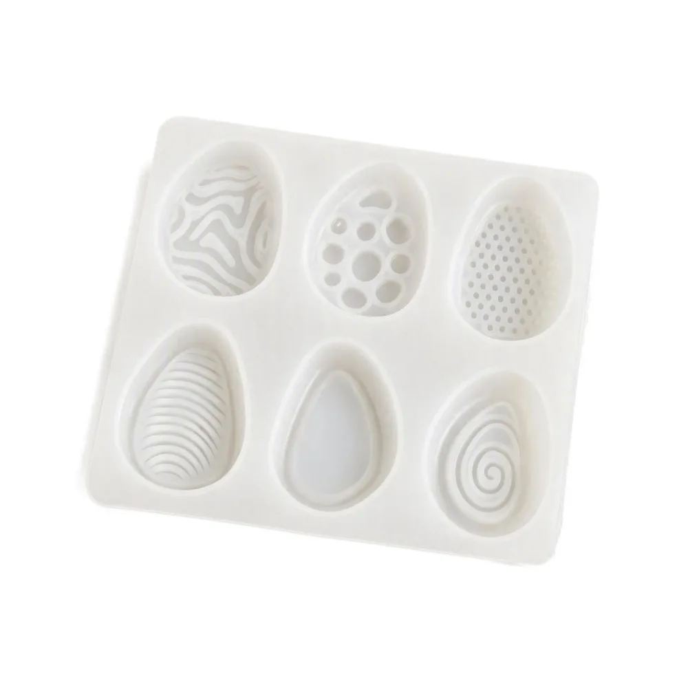 Portable 6-Cavity Stress Relief Stone Mold Multi Texture Heat Resistant DIY Casting Tool Flexible Handmade Massage Stone Mold