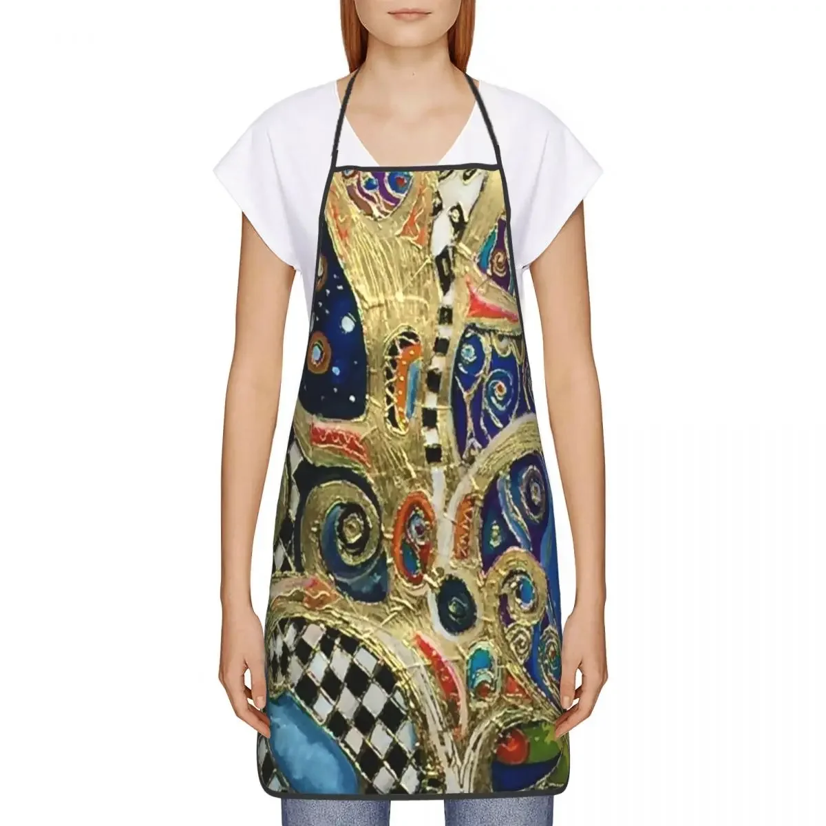 The Changing Seasons By Gustav Klimt Apron Adult Women Men Chef Tablier Cuisine for Kitchen Cooking Painting Pop Art Gardening