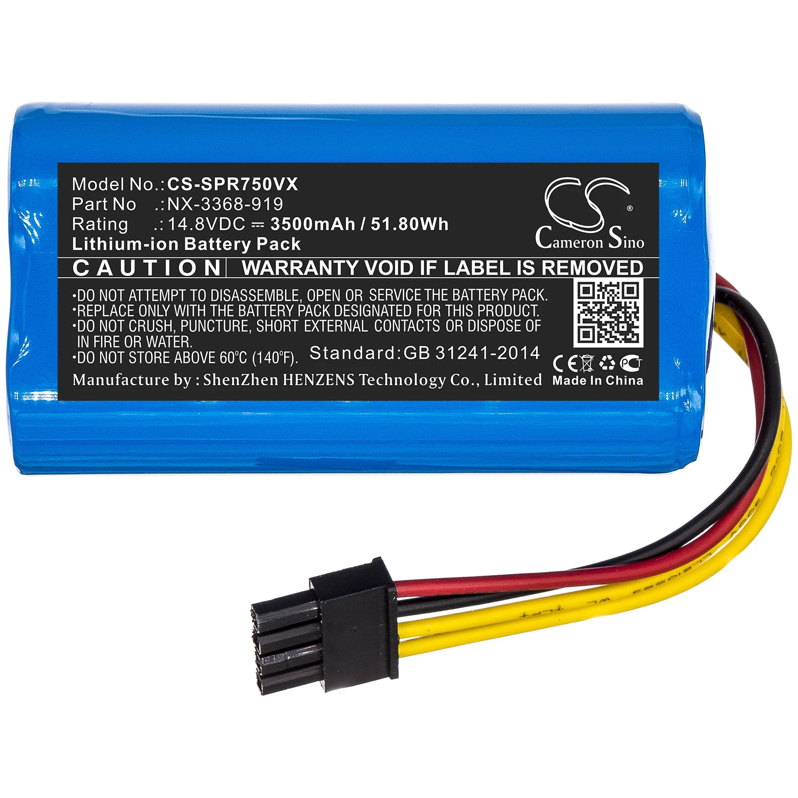 

14.8V 3500mAh Vacuum Cleaner Battery NX-3368-919 for Sichler PCR-7500, For FULLY FUNNY BL502VM +TOOL