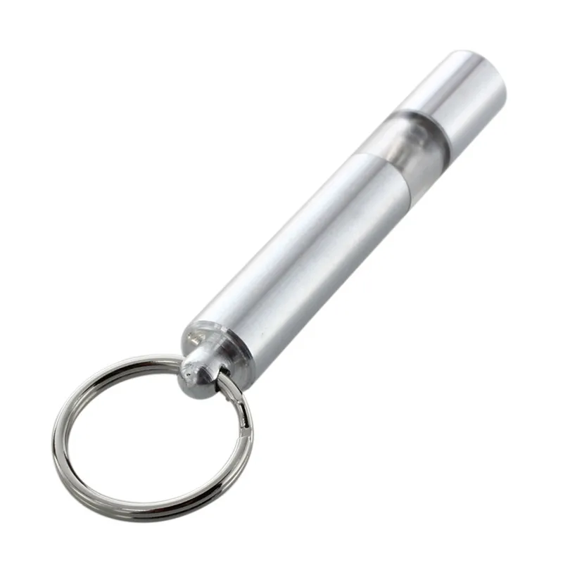 AUTO Cylinder Shape Anti-Static Keychain Silver Tone Clear Car Static Electricity Releaser Discharger