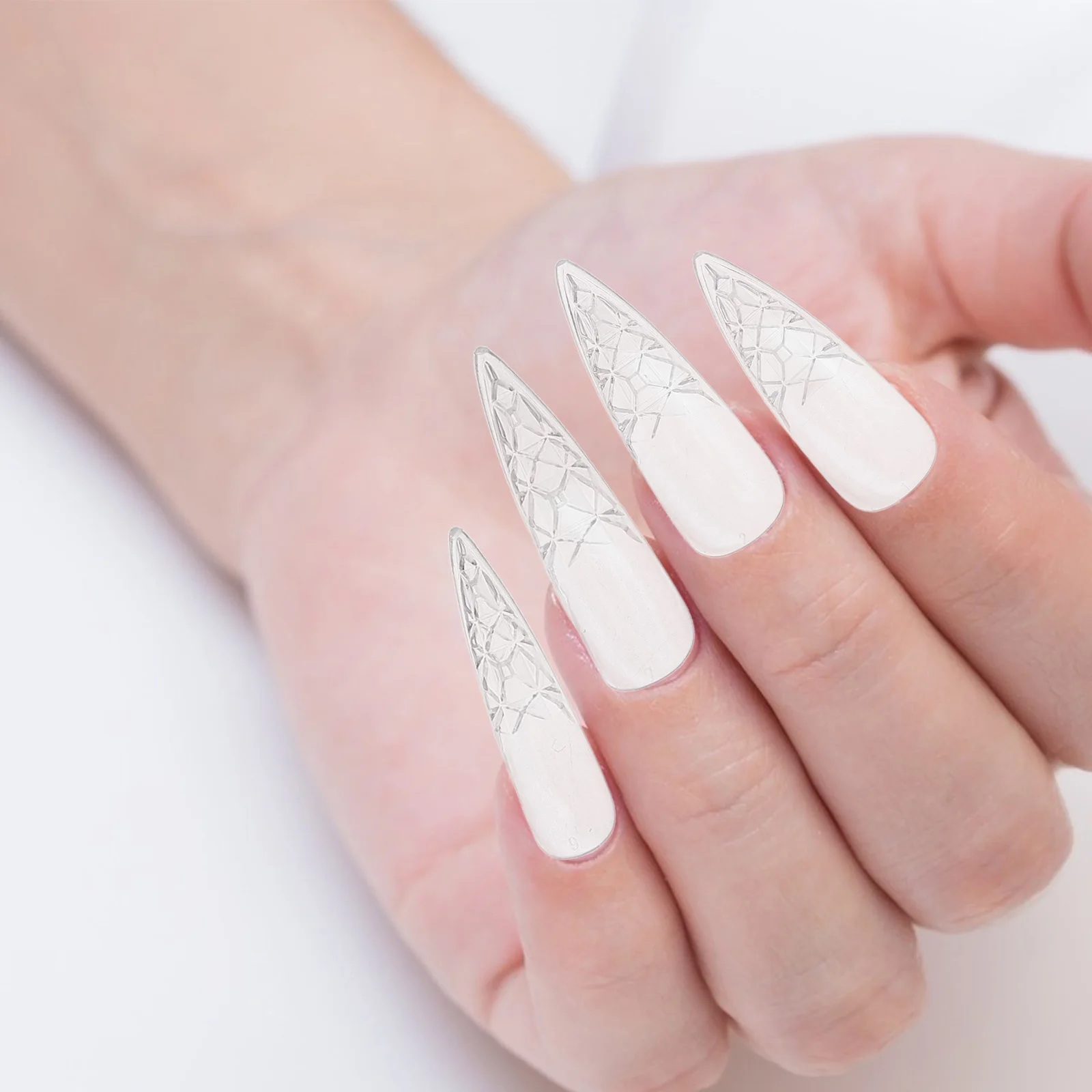 

120pcs Glazed False Nails Crystal Transparent Plastic Nail Tips for Women French Manicure Supplies Salon Accessories DIY Nail