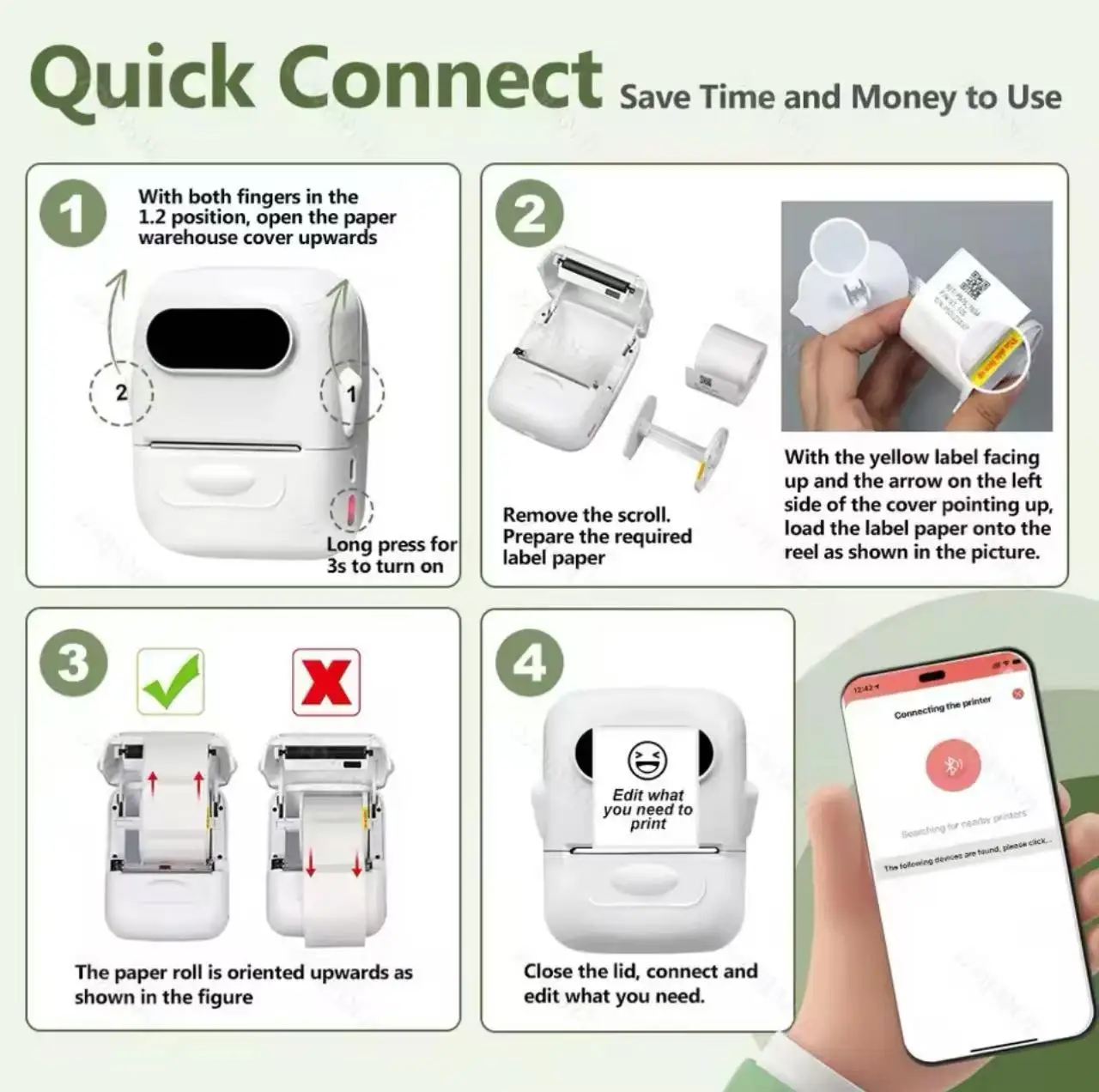 Marklife P50 Portable Bluetooth Label Printer wireless Thermal Printer no need ink