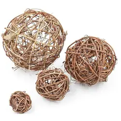 Natural Rattan Christmas Tree Vine Ball, Woven Cane Adornment, Easter Decor, Plant Party, Home Ecru Cane, 1.2-8