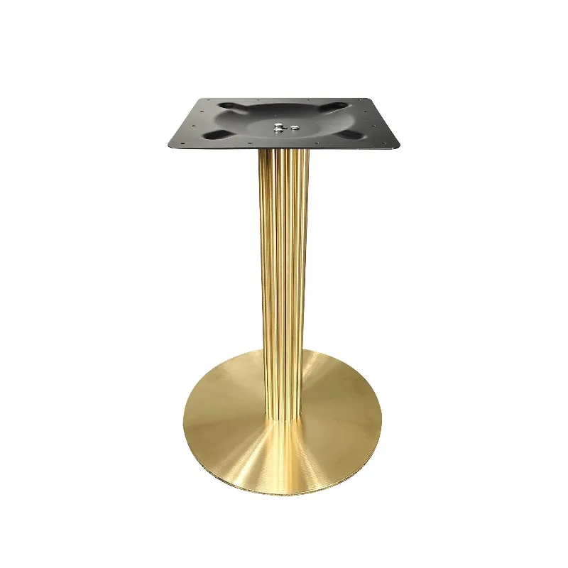 Best-selling Stainless Steel Brushed Titanium Gold Commercial Furniture Legs Gatling Tube Metal Dining Table Base