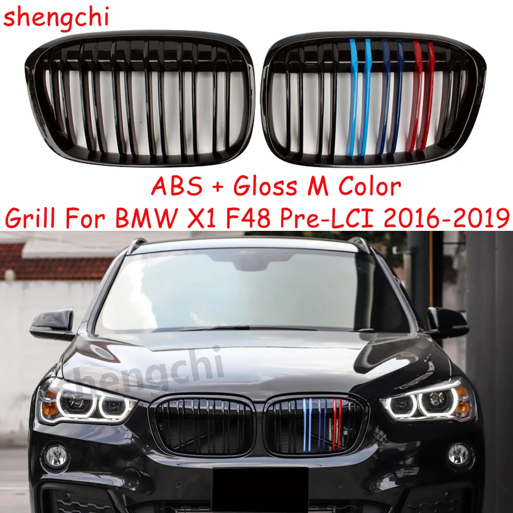 

X1 F48 Pre-LCI ABS Gloss M Color Front Grill For BMW X1 F48 Replacement Grilles Car Accessories 2016-2019