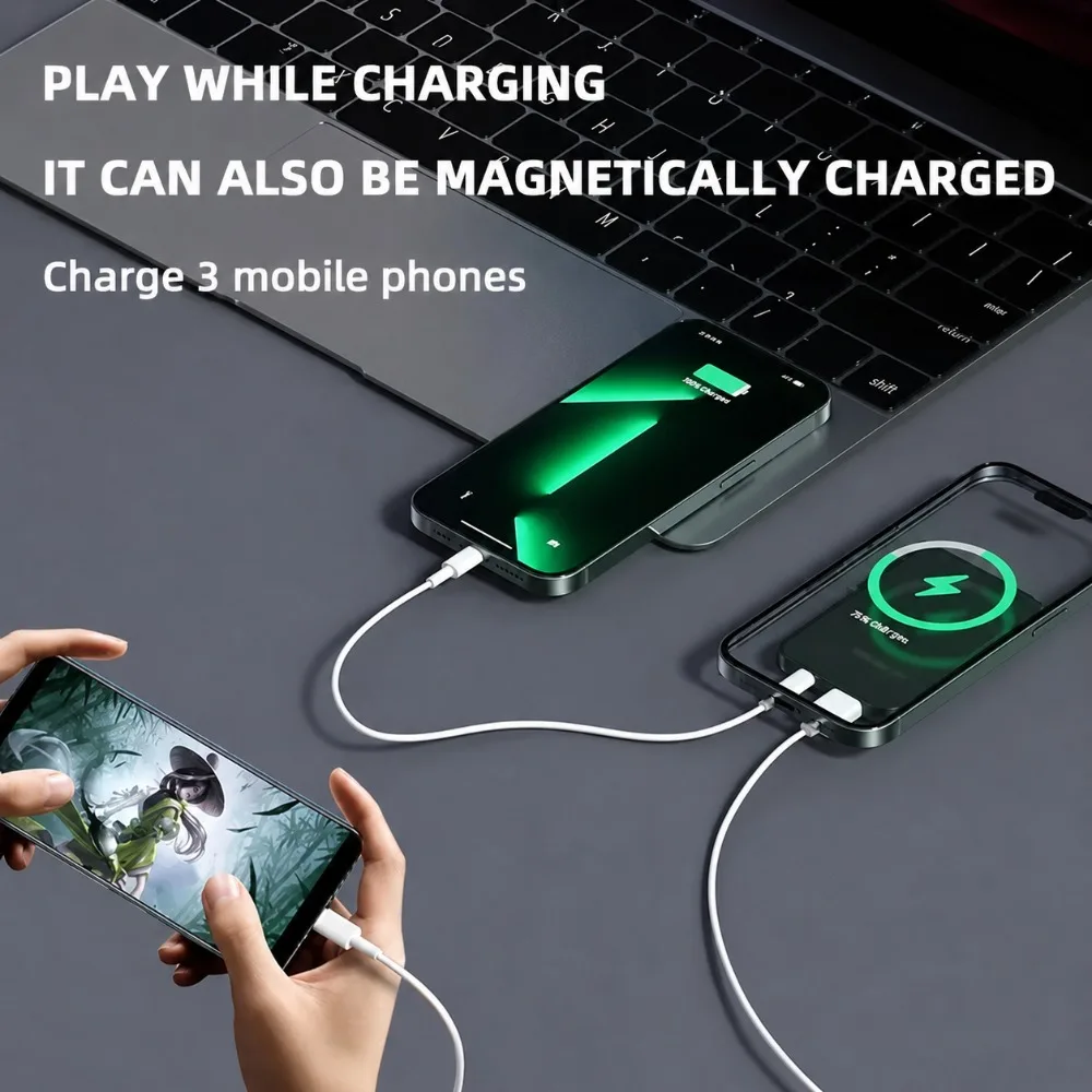 2027 New 500000mAh Wireless Magnetic Power Bank 22.5w Super Fast Charging Portable External Battery Powerbank for IPhone Samsung