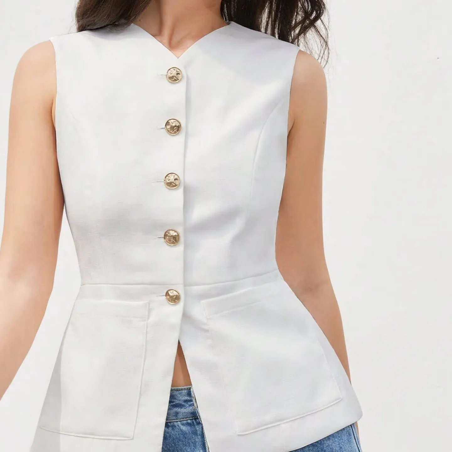 

Осень 2023, новый женский персональный универсальный классический костюм в консервативном стиле, жилет в европейском стиле Sle Faion, женский жилет, топ Quali