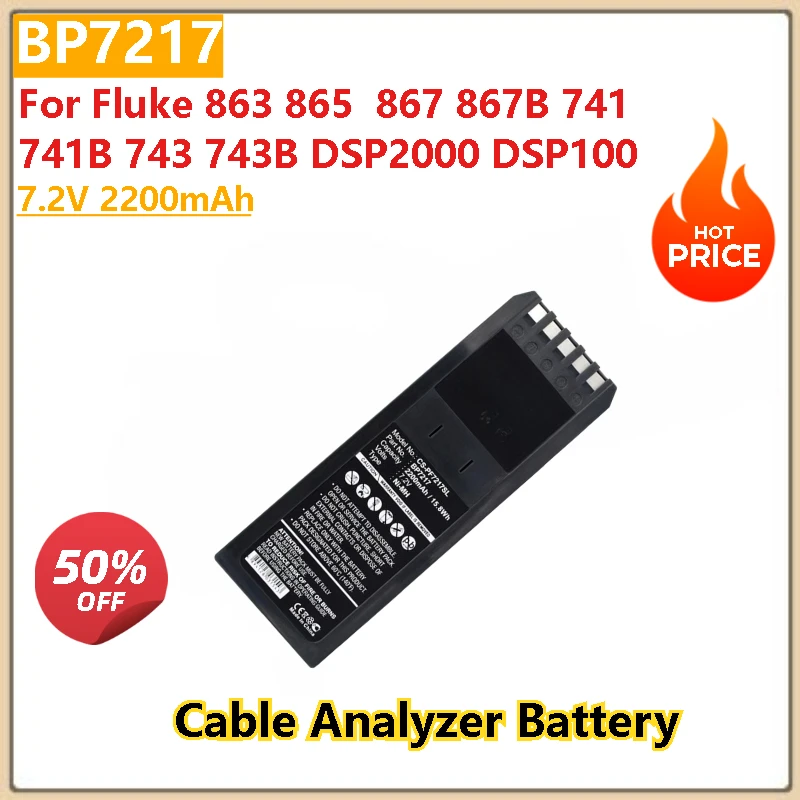 

100% New High Quality 7.2V 2200mAh Cable Analyzer Battery BP7217 for Fluke 863 865 867 867B 741 741B 743 743B DSP2000 DSP100