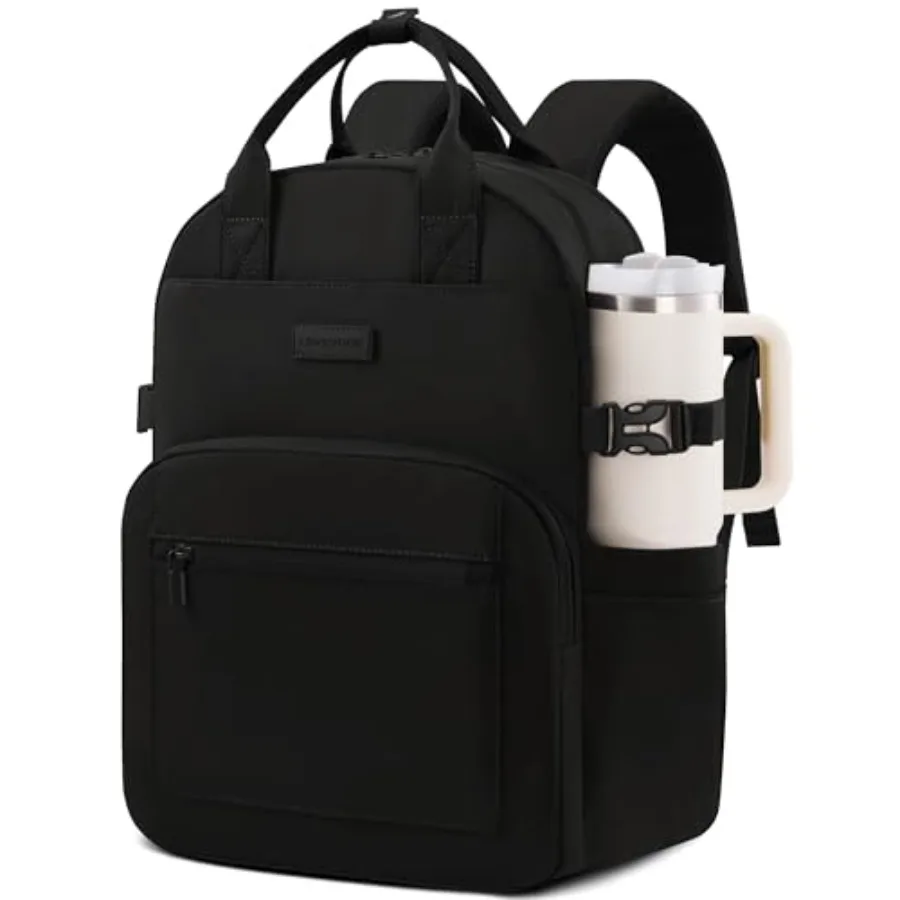 

Laptop Backpack for Women - Stylish Work Backpack with Large Cup Holder, Waterproof College Teacher Backpack
