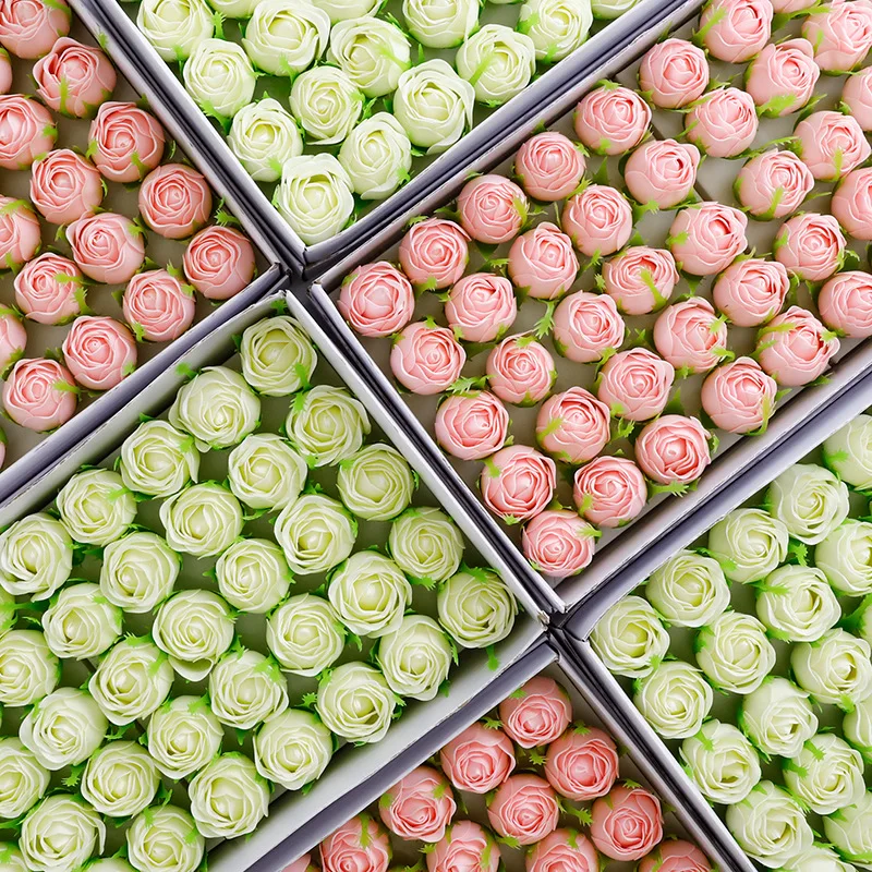 Spilewka 50Pcs/lot Fragrant Small Flower Bud Roses Flowers Heads Wedding Home Decor Valentine'S New Year Communion Mitzvah Gift