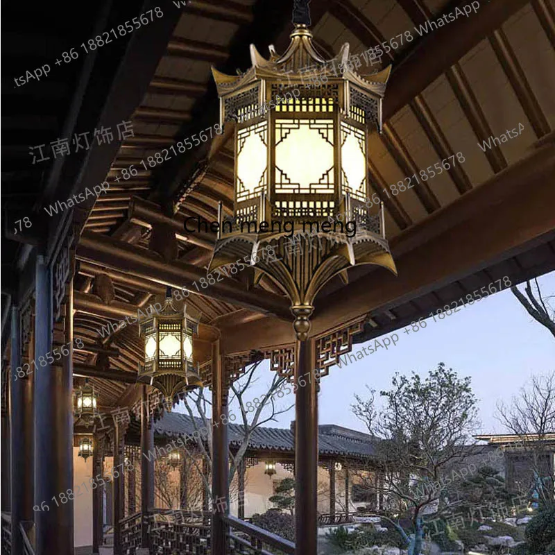 New Chinese chandelier restaurant tea room B & B gazebo eaves outdoor villa courtyard waterproof