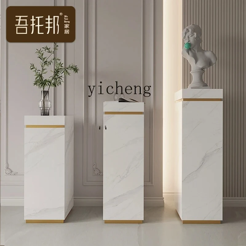 BJ-1 light luxury rock slab flower stand floor-to-ceiling display stand living room decorative shelf ornament base