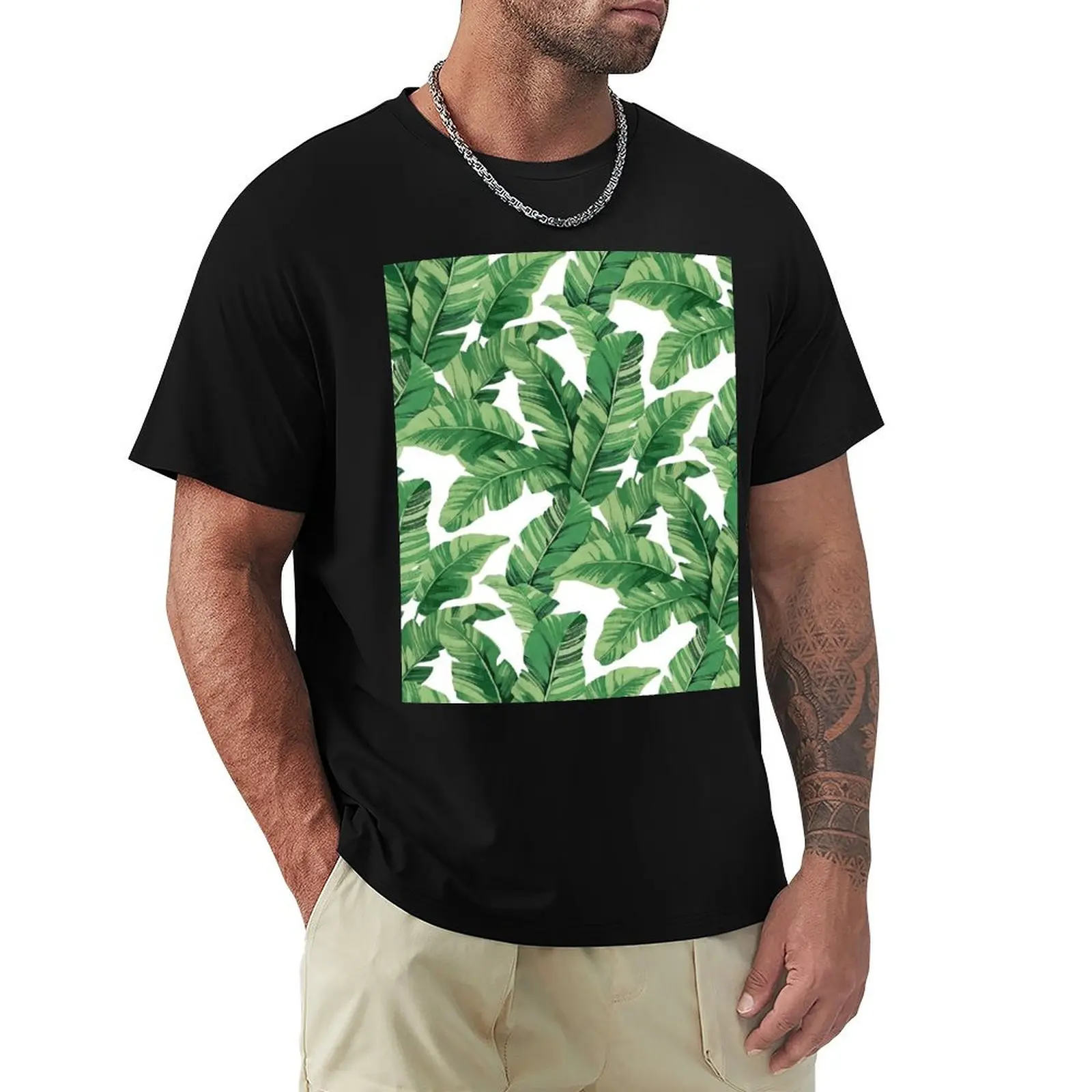 

Tropical banana leaves III T-Shirt baggy shirts custom t-shirts graphic shirts men t shirts high quality