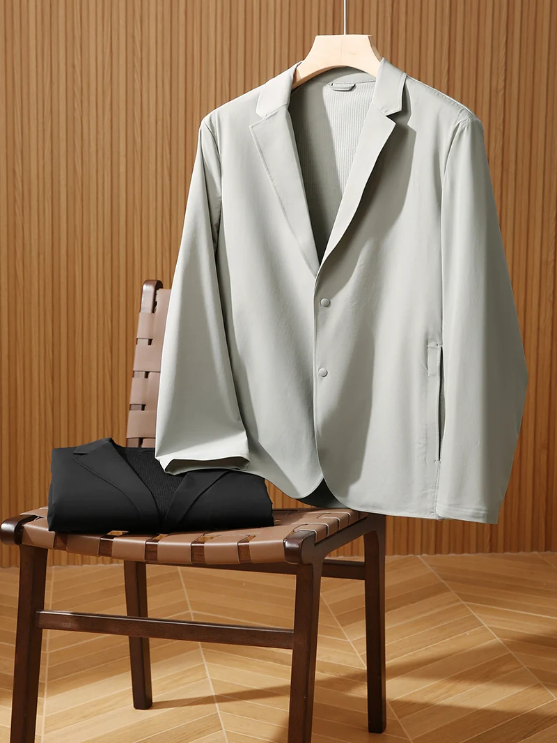 Breathable High-End Texture Spring Men's Suit Casual Single-breasted Jacket Comfortable Elastic Simple Commute Fashion Urban