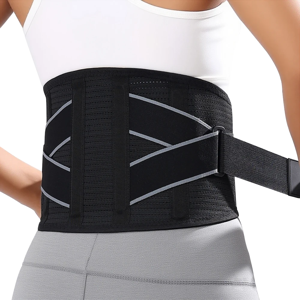 

New Back Brace for Lower Back Pain - Immediate Relief From Sciatica, Herniated Disc, Scoliosis - Breathable for Men and Women