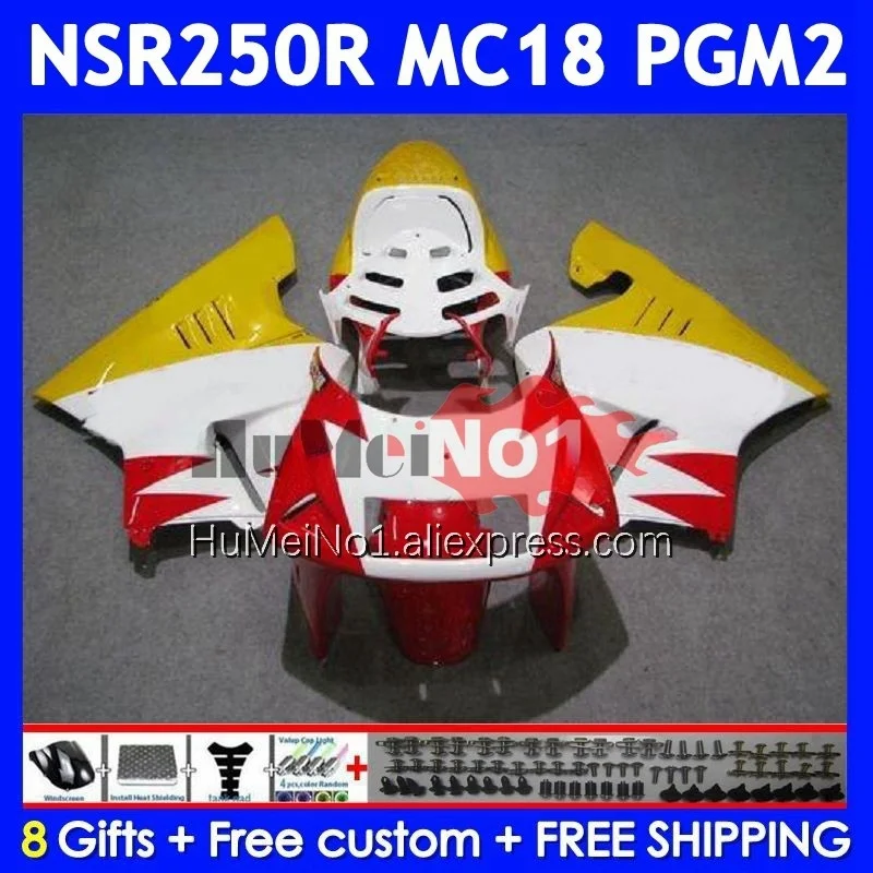 Body For HONDA NSR250R NS250 NSR 250 R Yellow red NSR 250R 1988 1989 14No.31 MC16 MC18 PGM2 NSR250 RR NSR250RR 88 89 Fairings