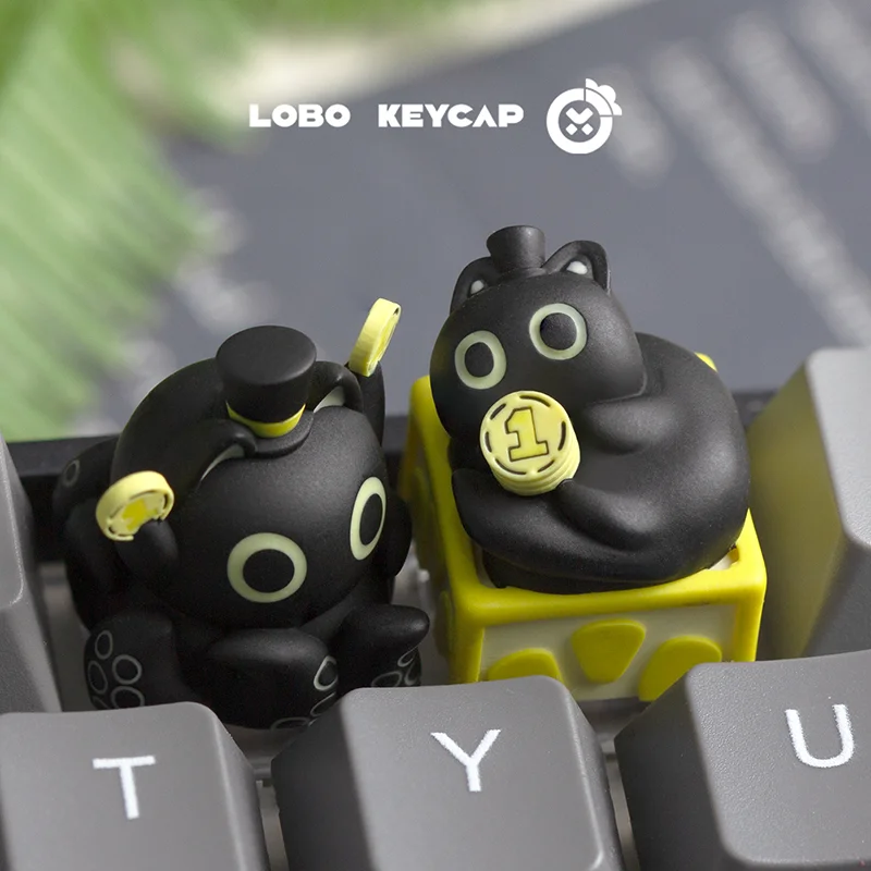 Lobo Keycap Lord Of The Mysteries Black Cat Artisan Resin Keycap für mechanische Tastaturen, individuelles Gaming für Tastaturliebhaber