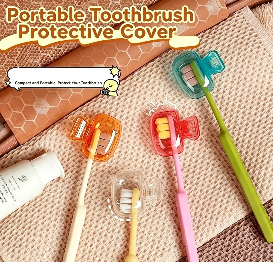 

1PCS Portable Toothbrush Head Cover Plastic Protective Cap Dustproof Clip Case For Home Outdoor Travel Use