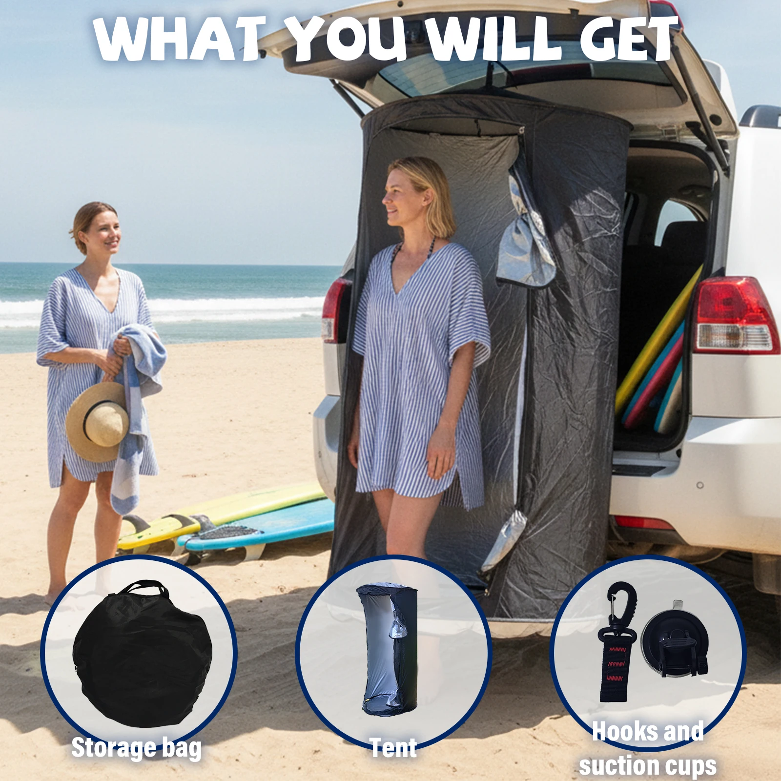 Picture 5: Portable Pop-Up Privacy Tent Outdoor Shower Tent Foldable with Storage Bag Easy Setup for Beach Camping - Ideal for Outdoor Use