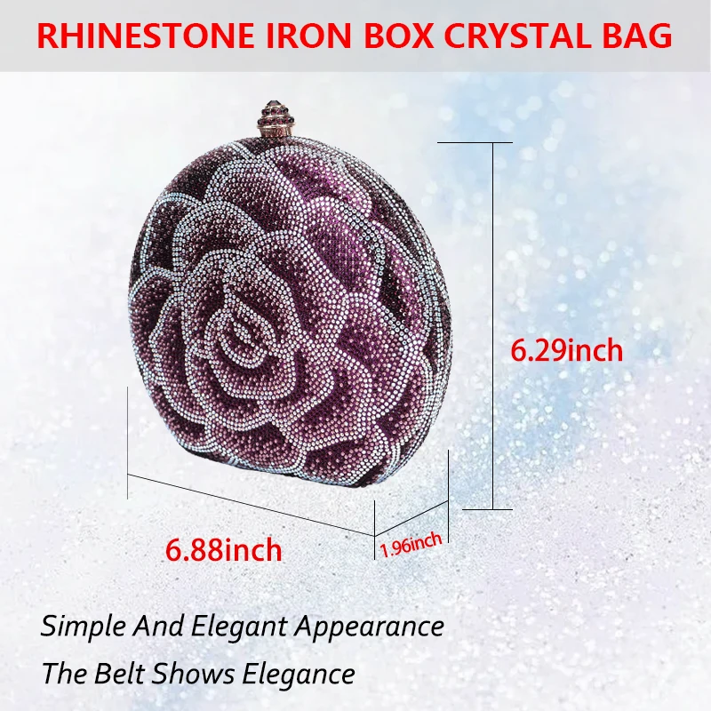 High-end Women's Bag Diamond Crossbody Evening Bag Wedding Party Handbag Gold Black Red Rose Bag Luxury Brand Women's Clutch Bag