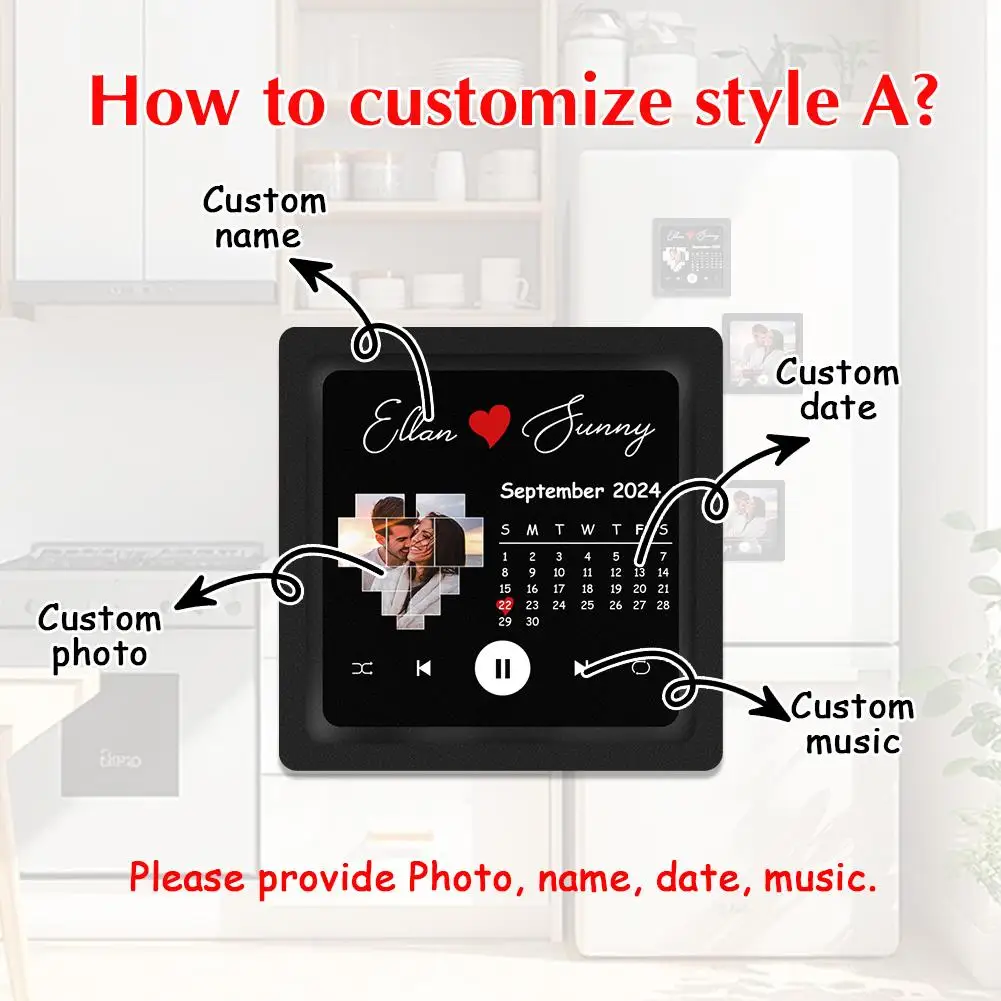 Customized Fridge Magnet Custom Song Refrigerator Magnet Personalized Spotify Music Album Cover Magnetic Stickers Gifts