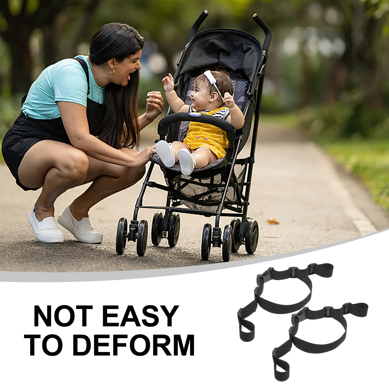 สายรัดเก้าอี้สูงแบบปรับได้ 2 ชิ้น สายรัดนิรภัยสำหรับรถเข็นเด็ก เก้าอี้เด็กเล็ก สายรัดนิรภัยแบบแน่นหนา