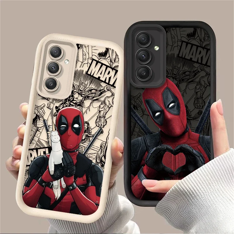 Protective Silicone Case for Samsung Galaxy A54 A34 A14 A73 A53 A33 5G S24 Ultra S23 FE S22 S21 Plus FE Marvel Deadpool Cover