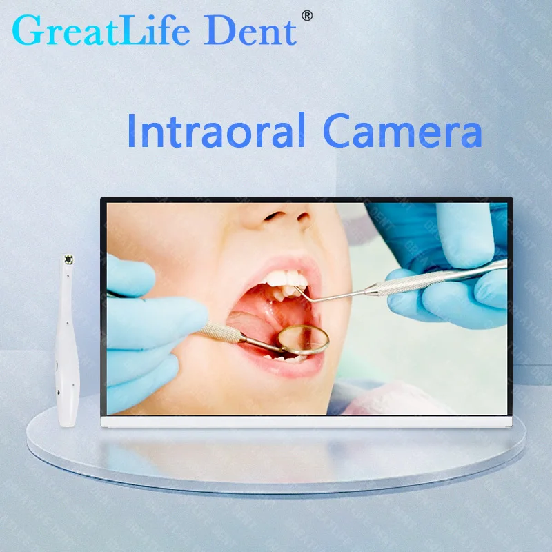 GreatLife Dent Wifi HD 12 Million Pixel Dental Intra Oral Endoscope Camera 21inch LCD Monitor Intraoral Camera Vet Pet Hospital