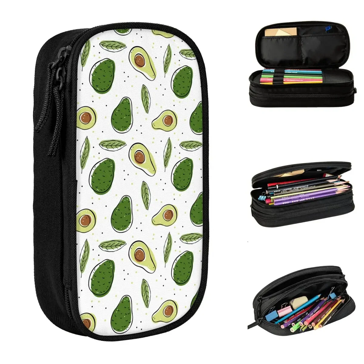 

Creative Cute Avocado Fruit Pencil Cases Pencil Pouch Pen Holder for Student Large Storage Bag School Supplies Gifts Stationery