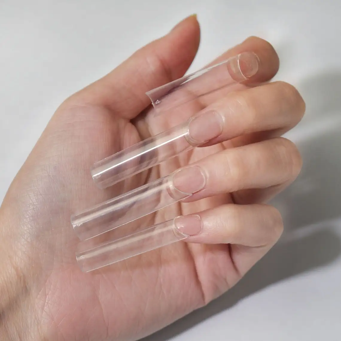 C Curve Nail Tips, French Half Cover Clear XXL False Nail Tips for Nail Supplies  Extra Long Tapered Square Nail Tips