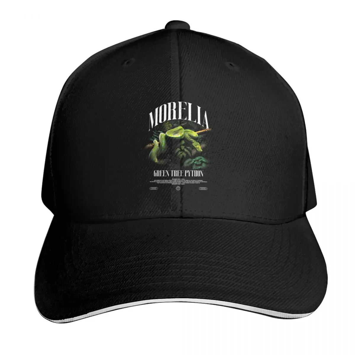 Green Tree Python Modern Streetwear Reptile Keeper Baseball Cap Men Women Casual Summer Sport Sun Cap