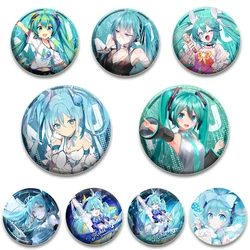 58/44/32mm Miku Anime Round Pins Cartoon Badges Cosplay Handmade Tinplate Brooch on Backpack Clothes Chest Ornament Gifts