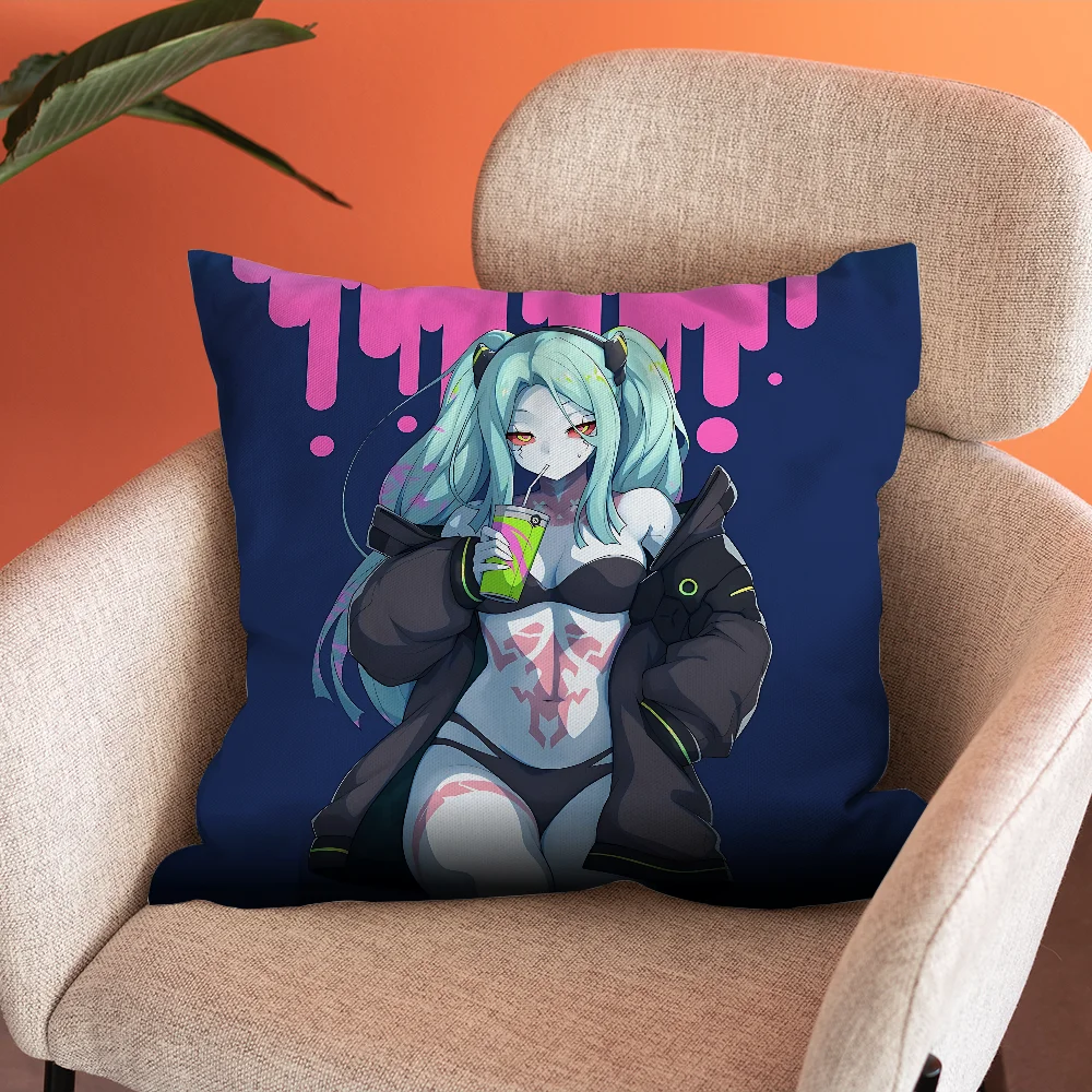 Rebecca C-Cyberpunks Pillow Case Soft Cushion for Farmhouse Sofa Decor Home Decorations and Protector E-Edgerunner Pillow Case