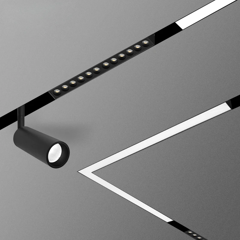 

LED Magnetic Track Light Smart Lighting System 48V Ceiling Light Aluminum Track Recessed Movable Linear Spotlight
