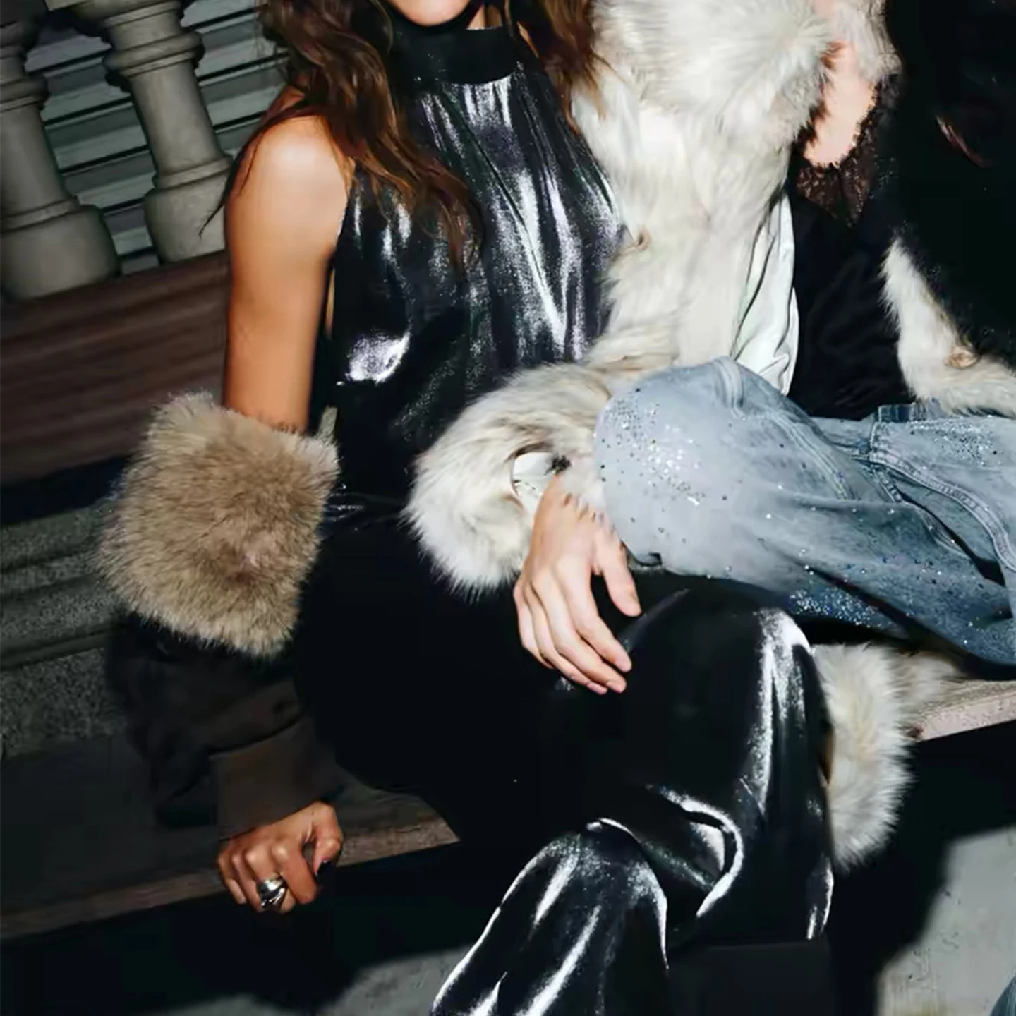 กางเกงขายาวเอวสูงทรงหลวมสไตล์ลำลองประดับกระดิ่งสำหรับผู้หญิง รุ่น Z 2025 Winter