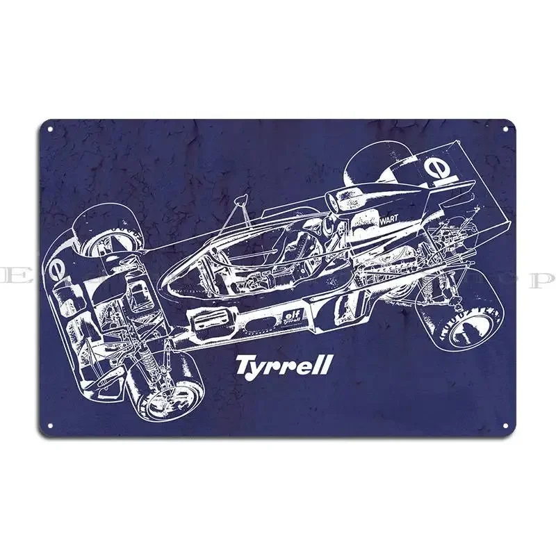 Tyrrell F1 Vintage Cutout Metal Sign Club Wall Decor Bar Wall Cave Iron Tin Sign Poster