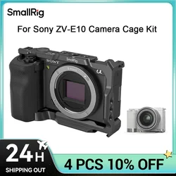 SmallRig-jaula para cámara Sony ZVE10 con mango de jaula de silicona, placa de liberación rápida Arca integrada, Kit de aparejo para Sony ZVE10 3538