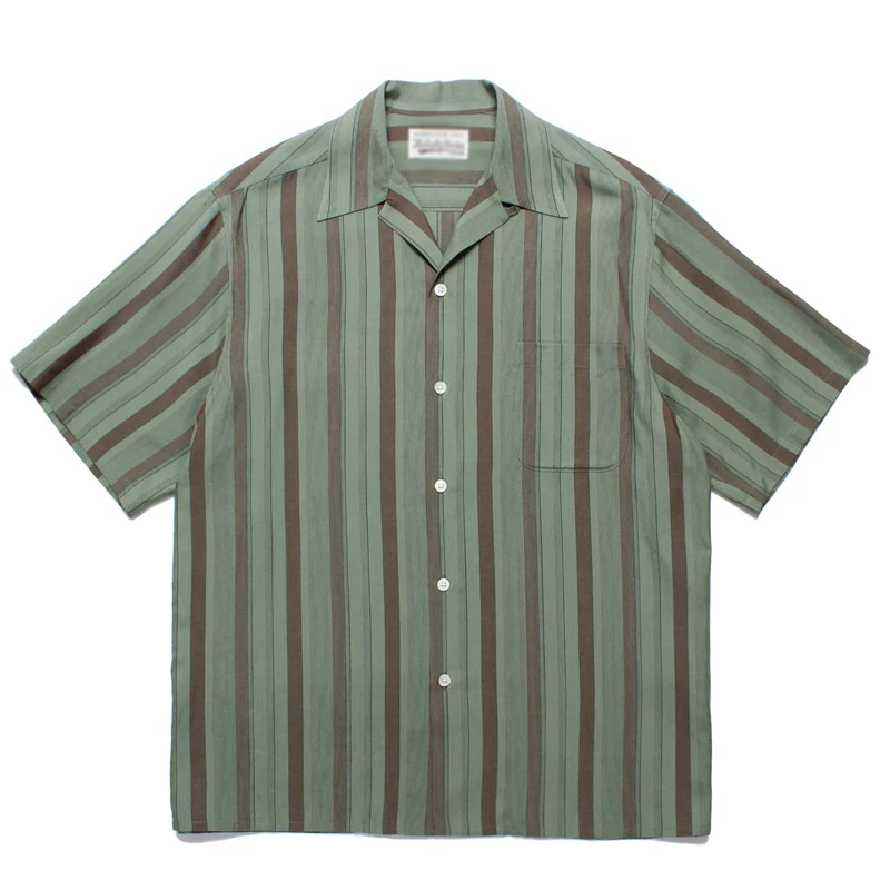 

Summer Multicolored Striped Fashion Brand Hawaii Cuban Collar Men'S And Women'S Casual Loose Short Sleeved Shirt