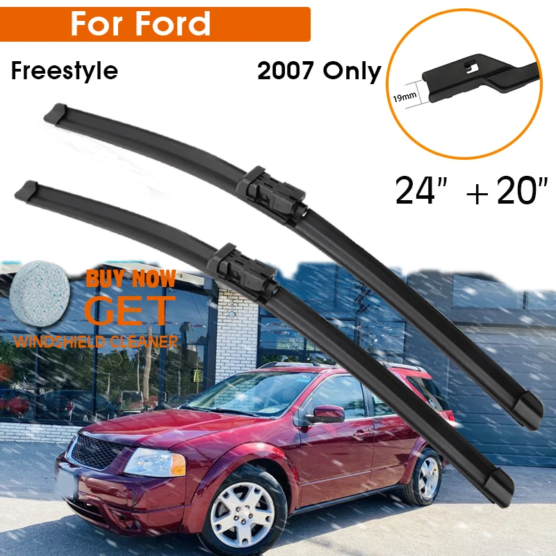 

Car Wiper Blade For Ford Freestyle 2007 Only Windshield Rubber Silicon Refill Front Window Wiper 24"+20" LHD RHD Auto Accessorie