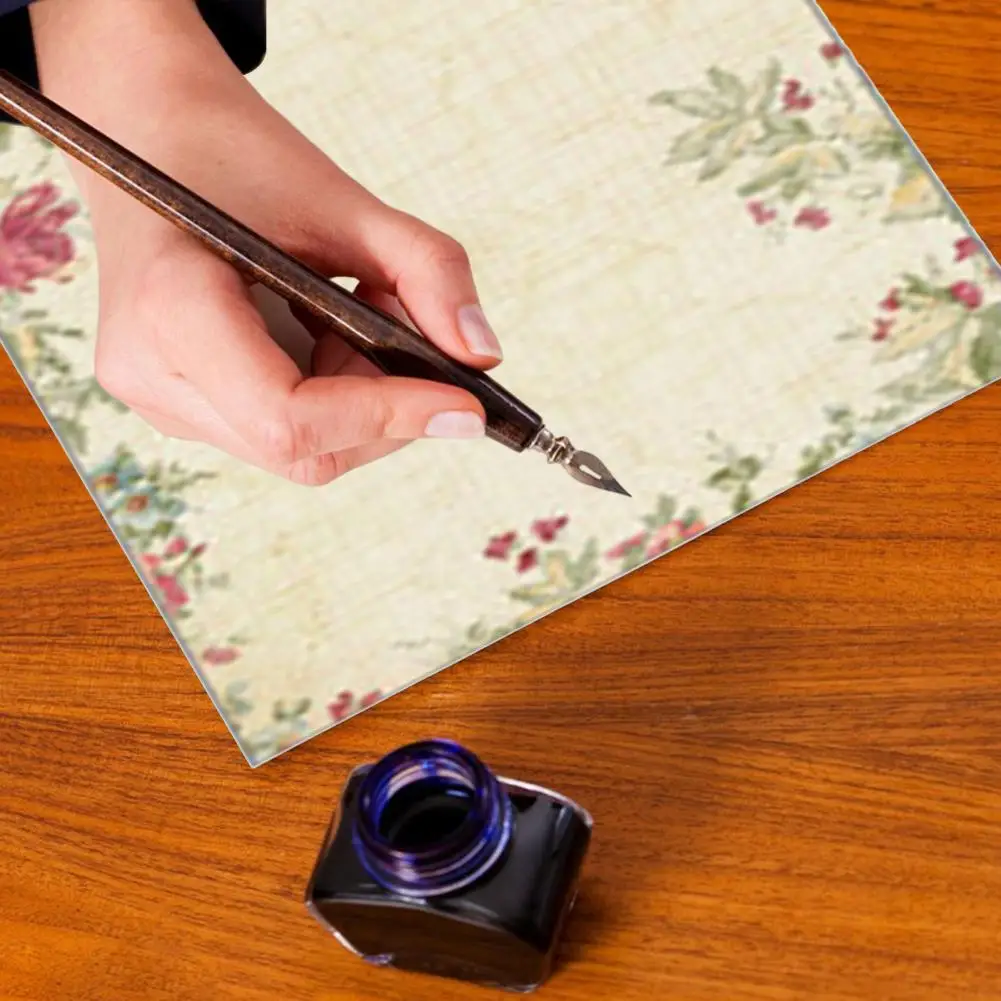 빈티지 목가적인 스타일의 꽃 편지 종이, 접이식 나뭇잎 메시지, 식물 패턴, 재스민 학생 봉투 편지 종이, 20 장