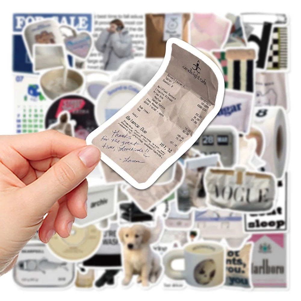 57 قطعة ملصقات كلاسيكية بسيطة لطيفة لأجهزة الكمبيوتر المحمول والثلاجة والهاتف وخوذة القصاصات وملصقات BulingBulingStickers Store