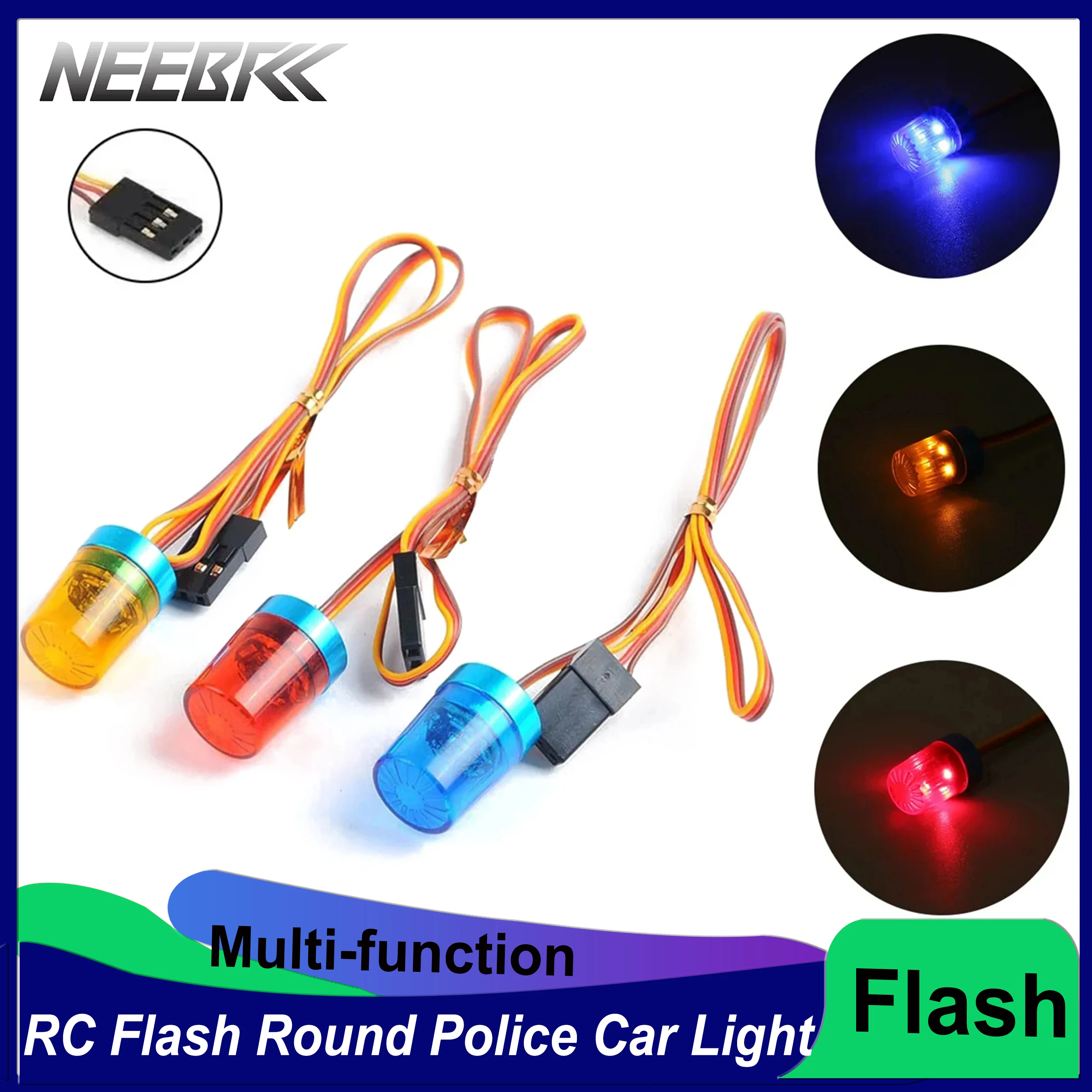 

RC Car Multi-function Circular Ultra Bright LED Light Lamp Strobing-blasting Flashing Fast-slow Rotating Mode for HSP Axial WPL