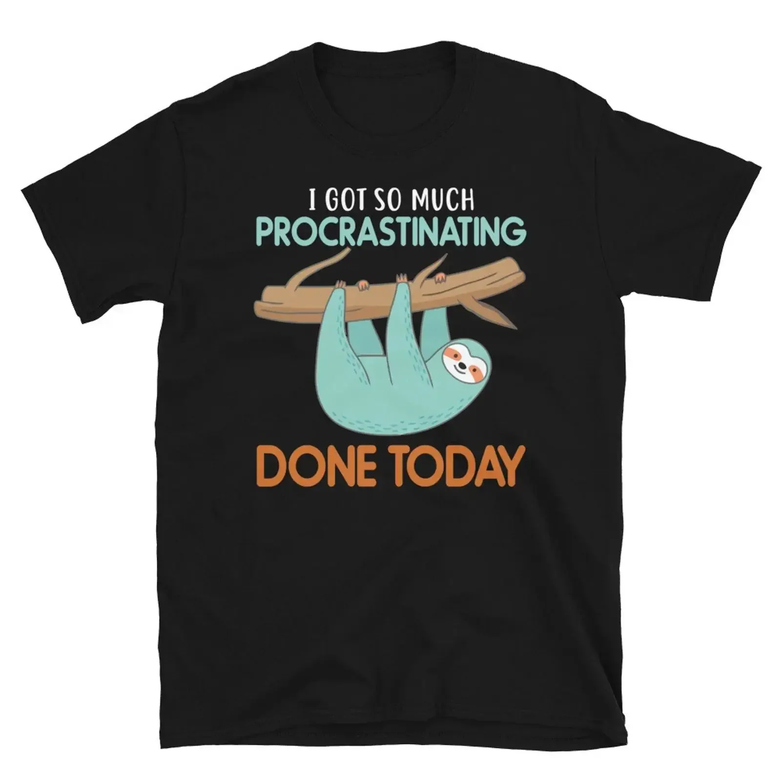Procrastinating Funny Novelty Sloth Classic Everyday Sarcastic T Shirt vintage Washed Stretched fashion Soft streetwear graphic