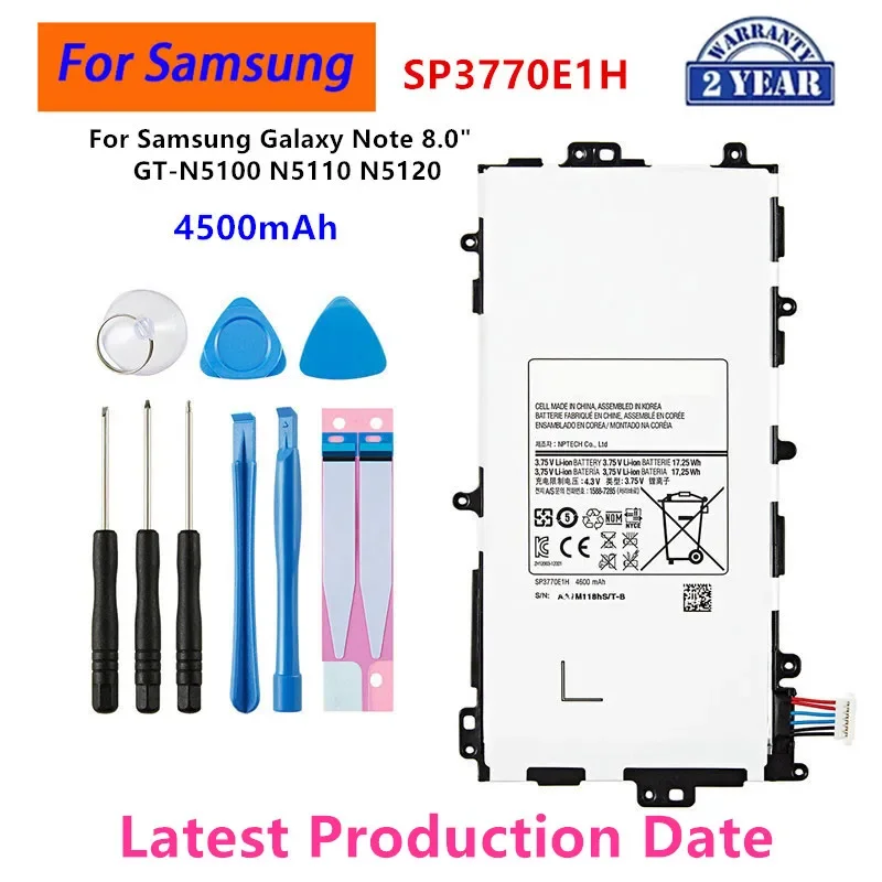 

Brand New Tablet SP3770E1H Battery 4600mAh For Samsung Galaxy Note 8.0" GT-N5100 N5110 N5120 Tablet Batteria