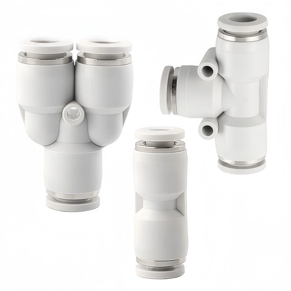 Pneumatic Fittings Quick Connectors Air and Water Pipes Push-on Hose Connectors 4mm 6mm 8mm 10mm 12mm 14mm 16 PU PG PE PEG PY PW