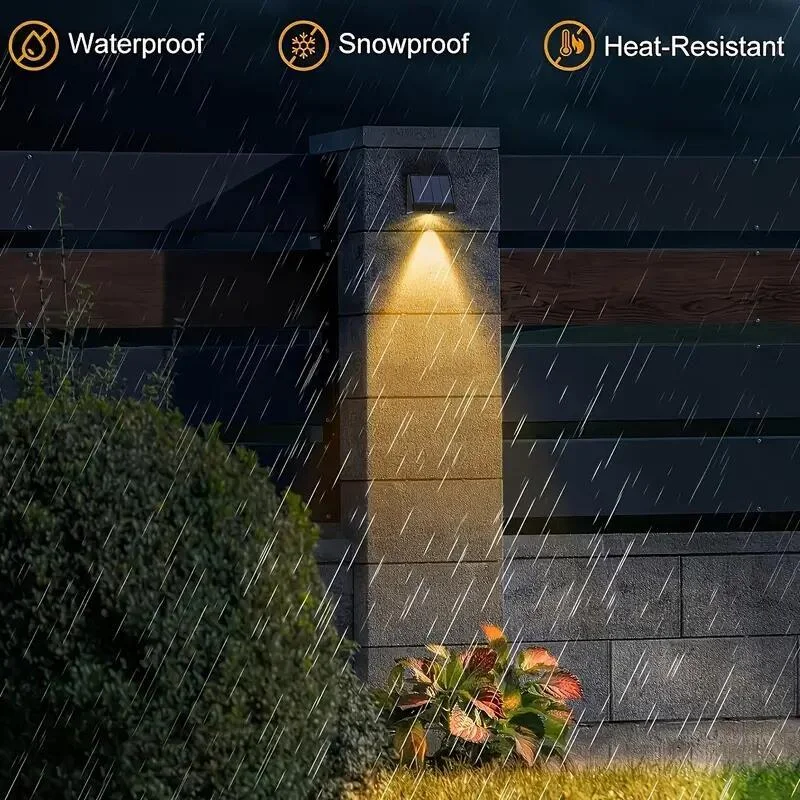 Imagem -06 - Impermeável Led Deck Lamp Solar Fence Light Warm Wall Lights House Step Pátio Quintal Decoração de Jardim Exterior