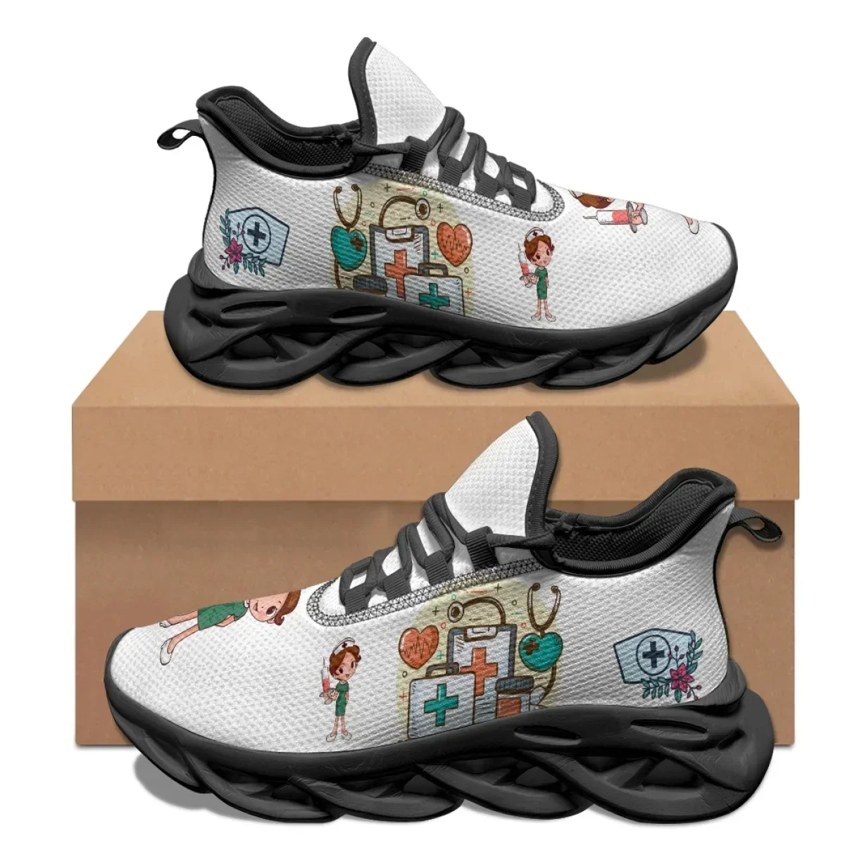 

Cartoon Nurse Medical Printing Casual Shoes Shock-absorbing Non-slip Youth Comfortable Running Shoes Student Breathable Sneakers