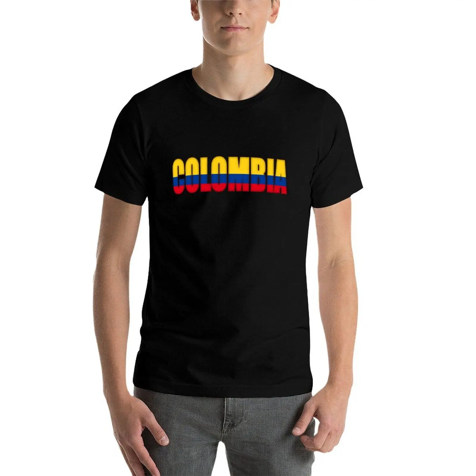 

Colombia Flag T-Shirt black cotton t-shirt plain for man package man t shirt graphic t shirts for man cotton T-Shirt